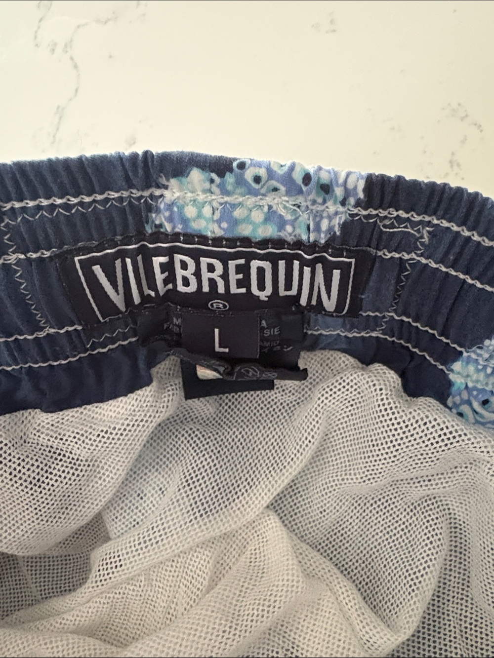 Authentic Vilebrequin Moorea Swim Trunks Blue Sea Urchin Oursinade Men’s Large - Picture 8 of 12